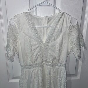 Elegant White Lace Dress